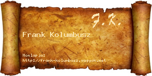 Frank Kolumbusz névjegykártya